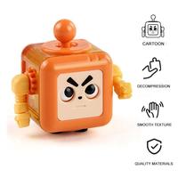 Mainan kubus Fidget Robot Mini lucu kartun mainan sensorik dapat dimainkan 6 sisi Hadiah kubus pereda stres untuk anak-anak dewasa penghilang stres