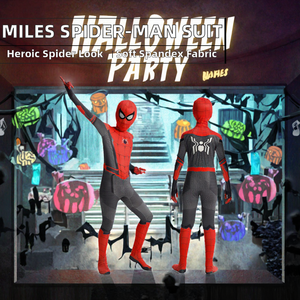 Costume de cosplay Spider-Man Miles XJ pour Halloween, vêtements en spandex pour garçons, combinaison avec couvre-chef - Product Image 2