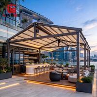 Pergola rétractable moderne en aluminium et PVC, taille personnalisée, auvent imperméable pour terrasse, restaurant et fête