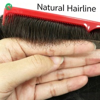 Prothèse capillaire Q6 de 8 tailles, densité 130%, 32 couleurs, 6 pouces, en cheveux humains indiens naturels, avec base en dentelle française et PU, pour homme