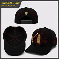 Gorras de Béisbol Negras con Logotipo Personalizado, Bordado 3D en Relieve, Pedrería, Estilo Hip Hop, Streetwear, Gorra Snapback con Bolsa y Caja