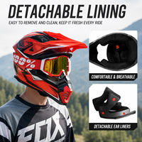 Casque tout-terrain professionnel, coque ABS, casque de motocross avec lunettes de protection, doublure respirante amovible pour la course