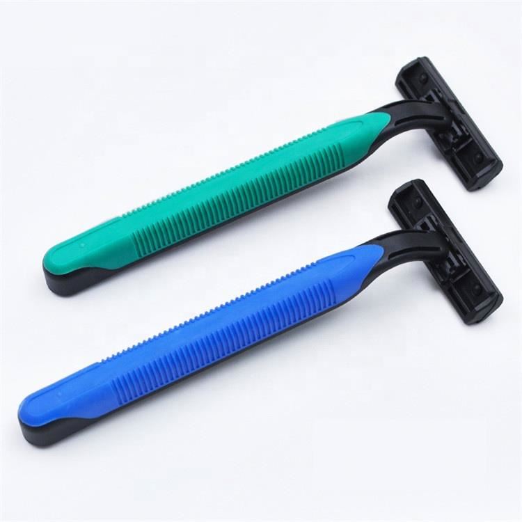 Пластиковая бритва из нержавеющей стали с двойными лезвиями, одноразовая бритва для мужчин