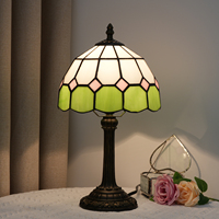 Lampe de table rétro de style européen de 8 pouces, simple, pour salon, chambre, restaurant, bar, lampe de table pastorale verte méditerranéenne