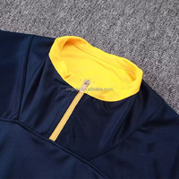 Grosir setengah ritsleting kustom baju olahraga lengan panjang Jersey Jogging pakaian olahraga pria anak muda tim sepak bola pakaian latihan