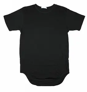 도매 특종 바닥 t 셔츠 100% 코튼 특종 티 곡선 밑단 긴 t 셔츠 크루 넥 티셔츠 사용자 정의