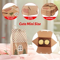 Sacs cadeaux en papier kraft et ficelle de jute ANCIENTPWR 20 en forme de maison en pain d'épices pour bonbons et friandises de Noël