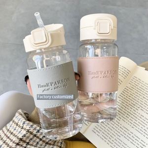 Factory Wholesale Custom 500 ml <b>Large</b> Capacity Plastic Straw Bottle for Outdoor Sports and High-temperature Resistance <b>Cup</b> - Product Image 1