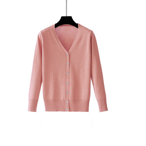 <span class=keywords><strong>Cardigan</strong></span> leggero multi colori a manica lunga da <span class=keywords><strong>donna</strong></span> con scollo a V di base pronto per la spedizione all'ingrosso della fabbrica - Product Image 6