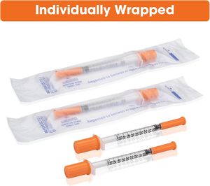 Veterinary Insulin <b>Syringe</b> 1cc 31 Gauge Needle <b>Disposable</b> Safety 0.5ml/1ml Capacity - Product Image 6