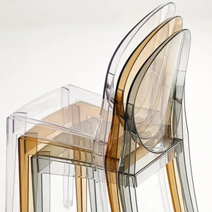 Modern Clear Round Back Hotel <b>Dining</b> <b>Chairs</b> Polypropylene Acrylic Plastic for Party Events - Product Image 3