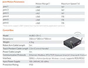 Cobot de 6 Ejes con Motor y PLC, Carga Útil de 5 kg, Clasificación IP54/IP65, Robot Industrial - Product Image 4