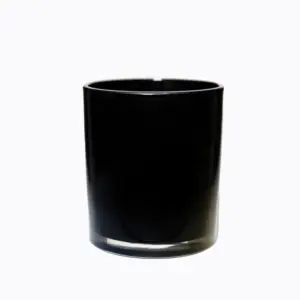 Factory Wholesale Luxury Black glass candle jar for Home party Crystal glass tealight candle holder