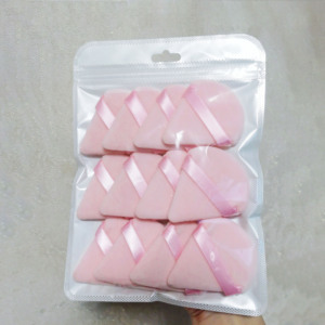 Houppettes de <span class=keywords><strong>maquillage</strong></span> en velours doux pour usage sec et humide, en gros, sous marque privée, houppettes triangulaires roses, noires et blanches pour poudre libre - Product Image 4