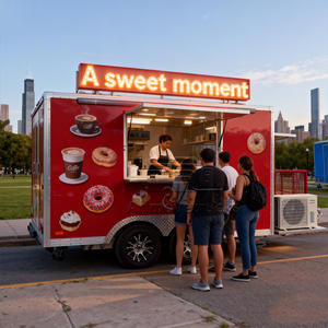 Remorque de restauration mobile personnalisée pour crêpes, smoothies, desserts, pancakes, beignets et pâtisseries, à vendre en Malaisie - Product Image 2