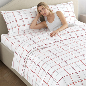 Modern Solid Pattern 100% Cotton Duvet Cover Set 3Pcs All-Season Breathable 300TC - Product Image 1