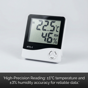 Hygromètre numérique domestique - Écran LCD étanche - Utilisation conviviale - Fonctionnement à une touche - Plage <span class=keywords><strong>de</strong></span> mesure 0-50°C - Calendrier/Commutateur <span class=keywords><strong>de</strong></span> température - Product Image 6