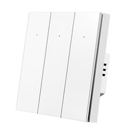 Interruptor de Luz de Pared Inteligente WiFi para la UE, Doble Polo, Sin Cable Neutro, Control Remoto por Voz, Compatible con Alexa y Google Home