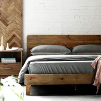 Bed Ontwerp In Hout Aangepaste Houten Meubels Homestay Bed Met Teruggewonnen Grenen Materiaal