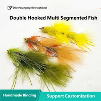 Double Hook Fly Trimmed Striped Bass Streamer Road Runner Fly Fishing Mimic False Bait Fly