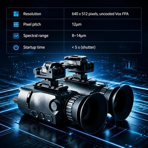 กล้องส่องกลางคืนแบบติดหัว WOLF6H 640x512 ความละเอียดสูง 50Hz สำหรับการล่าสัตว์และดูนก กล้องส่องกลางคืนแบบติดหัว WOLF6H - Product Image 3