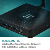 Ugoos AM9 PRO S905X5-J 4G 64G TV Box Android 14 DDR5 Quad Core Reproductor Multimedia 2.4G+5G Wifi 4K BT Control Remoto por Voz Smart Set Top Box STB