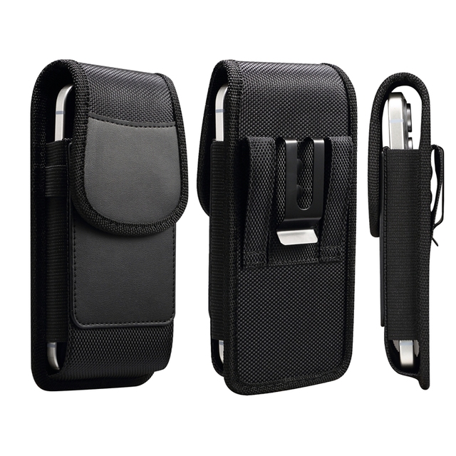 6.1 to 6.9 Inch Universal Cell Phone Pouch Oxford Cloth Holster Case with Belt Clip Hook Men Cover for Iphone / Samsung / Xiaomi