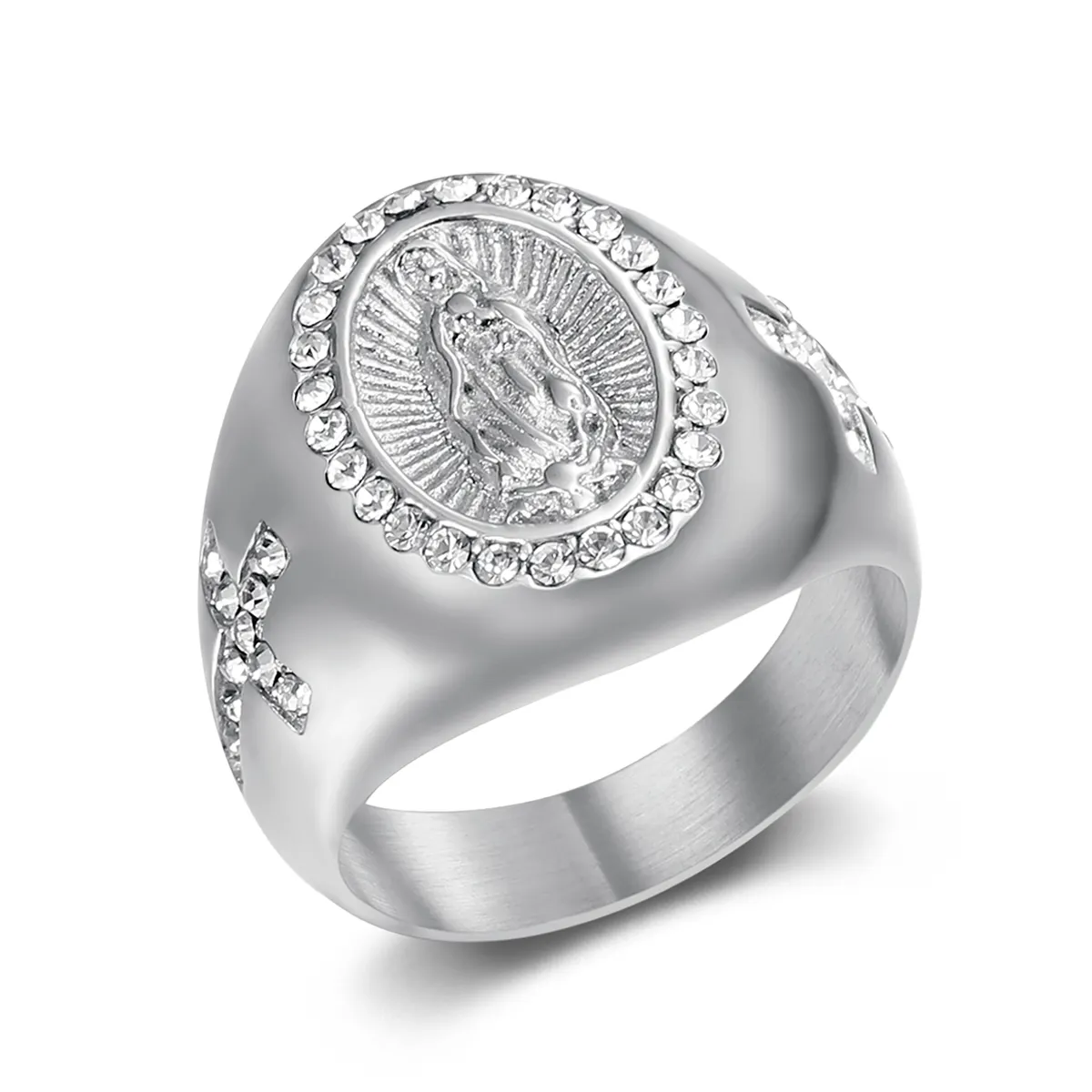 Oude Romeinse 24K Vergulde Ringen Chunky Rvs Ringen Aanpasbaar Zilver Gevulde Ring Voor Vrouwen Dragen