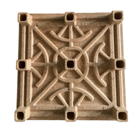 Palette industrielle plate carrée à neuf angles, emboîtable et empilable, moulée, entrée 4 directions, hauteur de fourche 90 mm, gain de place, pour entrepôt logistique