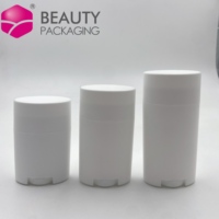 Tubes ovales vides pour déodorant et baume à lèvres, surface mate, 30ml, 50ml, 75ml, noir, blanc, transparent