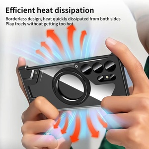 2025 trường hợp Para cho <span class=keywords><strong>Iphone</strong></span> sang trọng kim loại điện thoại trường hợp S24 siêu bìa chất lượng cao xoay khung từ trong suốt Bìa - Product Image 4