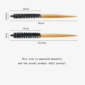 Brosse ronde en bois professionnelle pour coiffure, pour femmes (frange, boucles intérieures), effet volume à la racine et coiffage bouclé pour hommes - Product Image 2