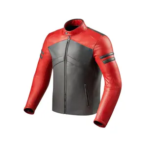 Veste d'équitation de course en cuir à manches longues à col montant respirant mode hiver vente en gros marque moto - Product Image 1