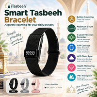 Bracelet intelligent OLED iTasbeeh avec contrôle par application, suivi d'activité physique, moniteur de fréquence cardiaque et de sommeil, bracelet Tasbih