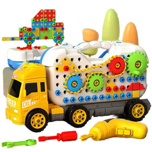 Ensemble de 160 pièces de mosaïque créative, jouets éducatifs STEM avec un ensemble d'outils de bricolage pour camion et tournevis, pour garçons et filles - Product Image 1