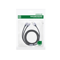 Cable USB A 2 en 1 UGREEN, cable de carga USB A a USB C/Micro, material trenzado de nailon