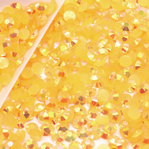 Plus de 1000 couleurs prêtes à être expédiées, 2 mm-6 mm, emballage personnalisé, couleur <span class=keywords><strong>orange</strong></span>, strass en résine AB en vrac - Product Image 4