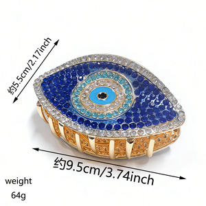 <span class=keywords><strong>Pince</strong></span> à cheveux œil de diable bleu en strass 9,5 cm, en métal, amulette turque porte-bonheur, cadeau, épingle à cheveux œil de diable, Ojo Turco - Product Image 4