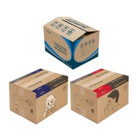 Boîte d'expédition en carton ondulé kraft biodégradable à cinq couches, de forme carrée, pour usage domestique
