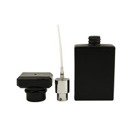 Flacon de parfum en verre rechargeable rectangulaire noir mat 50 ml 100 ml 3,4 oz avec bouchon supérieur en acrylique