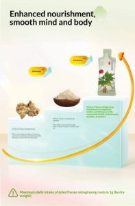 Purée de Panax Notoginseng Sans Sucre Sans Matière Grasse Shot <span class=keywords><strong>Bien</strong></span>-être Pur Sanqi pour Complément Herbal Personnalisation OEM/ODM 30ml*7 Sachets/Boîte - Product Image 5