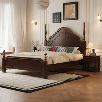 Vente directe usine : Lit double de luxe en bois avec cadre colonne romaine, personnalisable et rembourré, pour chambre principale, mariage, adulte, format Cal King