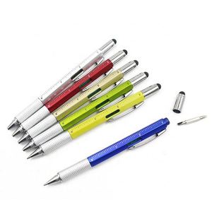 Bolígrafo Multifunción Promocional 5 en 1 con Punta Táctil, Bolígrafos Metálicos con Destornillador, Graduador y Regla - Product Image 4