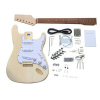 TC DIY Unfinished Basswood Maple Electric Guitar Kit-6 Strings S-s-s Pickup Configuration Unassembled for Beginners