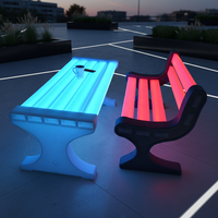 Chaise de jardin LED moderne, intelligente, RGB, imperméable, lumineuse, écologique, durable, pliable, en plastique PE pour l'extérieur, hôtel
