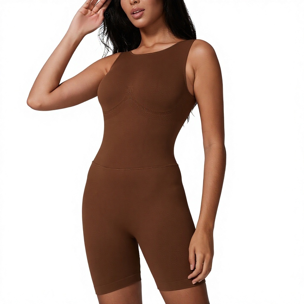 [Sample Style] Cross-Border Women's Slim-Fit Butt-Lifting Tank Top Yoga Wear Backless Workout Fitness Shorts Jumpsuit