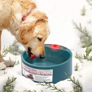 Mangkuk Air Anjing Pemanas-Mangkuk Pemanas Air Hewan Peliharaan untuk Kucing Anjing Burung Ayam Luar Ruangan Mangkuk Anjing Musim Dingin, 68OZ