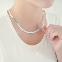 Collier Serpent Argent 925 Vente en Gros d'Usine 4MM pour Hommes Femmes Couples, Bijoux en Argent Sterling Chaîne Lame