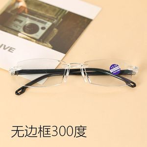 Frameless Reading Glasses +3.50 Anti Blue Light Unisex High Definition <b>Large</b> <b>Frame</b> For Seniors With Presbyopia - Product Image 3