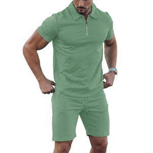 Logotipo personalizado de verano para hombre de entrenamiento de fútbol Jogger pantalones cortos conjunto para los hombres de 2 piezas traje de camiseta y pantalones cortos conjunto - Product Image 1